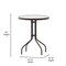 Flash Furniture Lila 23.75in Round Glass Top Metal Table with 2 Bronze Aluminum Slat Stack Chairs TLH-071RD-017CBZ2-GG - alternate 4